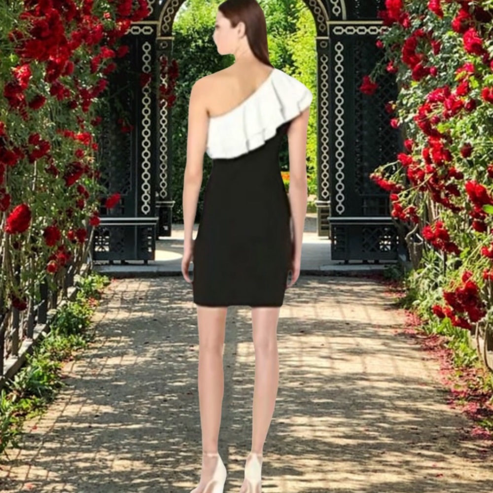 Aiden Mattox One Shoulder Ruffle Cocktail Dress - Picture 3 of 3